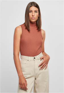 Ladies Rib Knit Sleevless Body terracotta