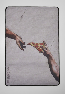 Pizza Art Desk Pad multicolor