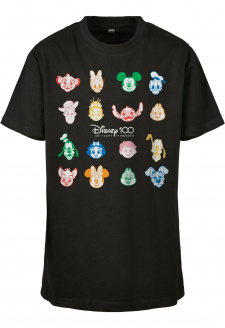 Kids Disney 100 Faces Tee black