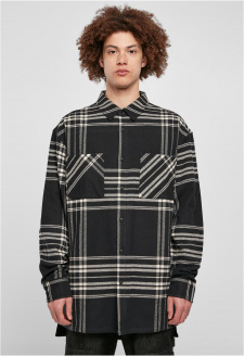 Long Oversized Checked Summit Shirt black