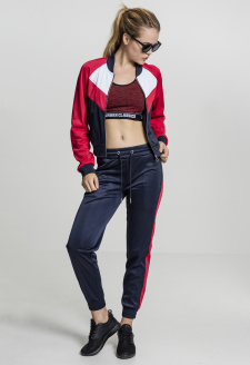 Ladies Short Raglan Track Jacket navy/fire red/white