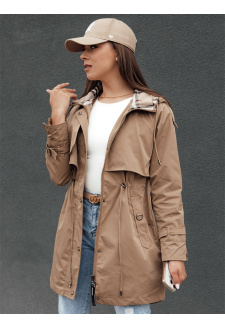 Kurtka damska parka FASHLOVE ciemnobeżowa Dstreet TY4391