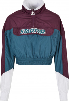 Ladies Starter Colorblock Pull Over Jacket darkviolet/teal