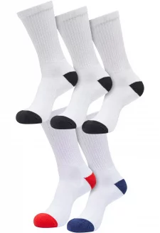 Colored Sport Socks 5-Pack white/black+white/black+white/black+white/cityred+white/midnightnavy