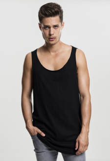 Long Shaped Open Edge Loose Tank black