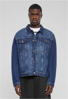 Heavy Ounce Boxy Denim Jacket new mid blue washed
