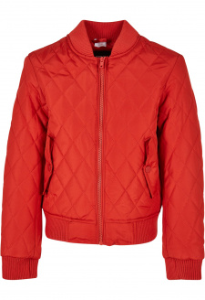 Girls Diamond Quilt Nylon Jacket hugered