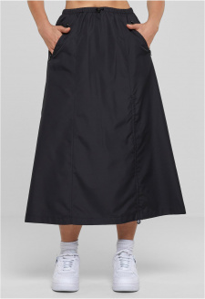Ladies Ripstop Parachute Midi Skirt black