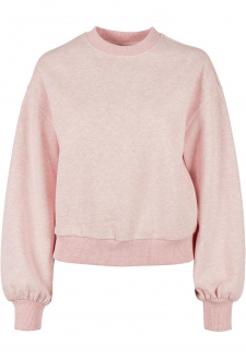 Ladies Oversized Color Melange Crewneck pink melange