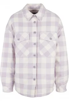 Ladies Flanell Padded Overshirt whitesand/softlilac