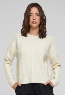 Ladies Cabel Knit Sweater sand