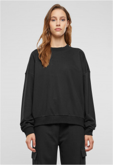 Ladies Oversized Light Terry Crewneck black