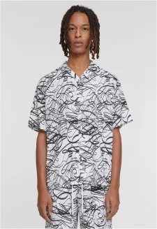 Viscose AOP Resort Shirt whitescribble