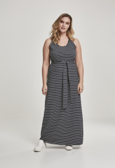 Ladies Long Racer Back Dress black/white