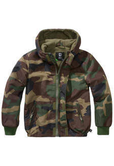 Kids Windbreaker Frontzip woodland