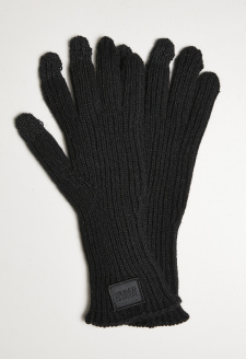 Knitted Wool Mix Smart Gloves black