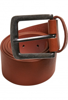 Leather Imitation Belt cognacbrown
