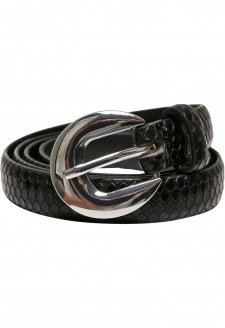 Snake Synthetic Leather Ladies Belt black