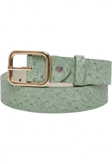 Ostrich Synthetic Leather Belt leaf/gold