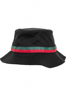 Stripe Bucket Hat black/firered/green