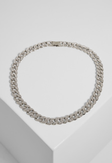Heavy Necklace With Stones silver