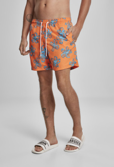 Floral Swim Shorts orange